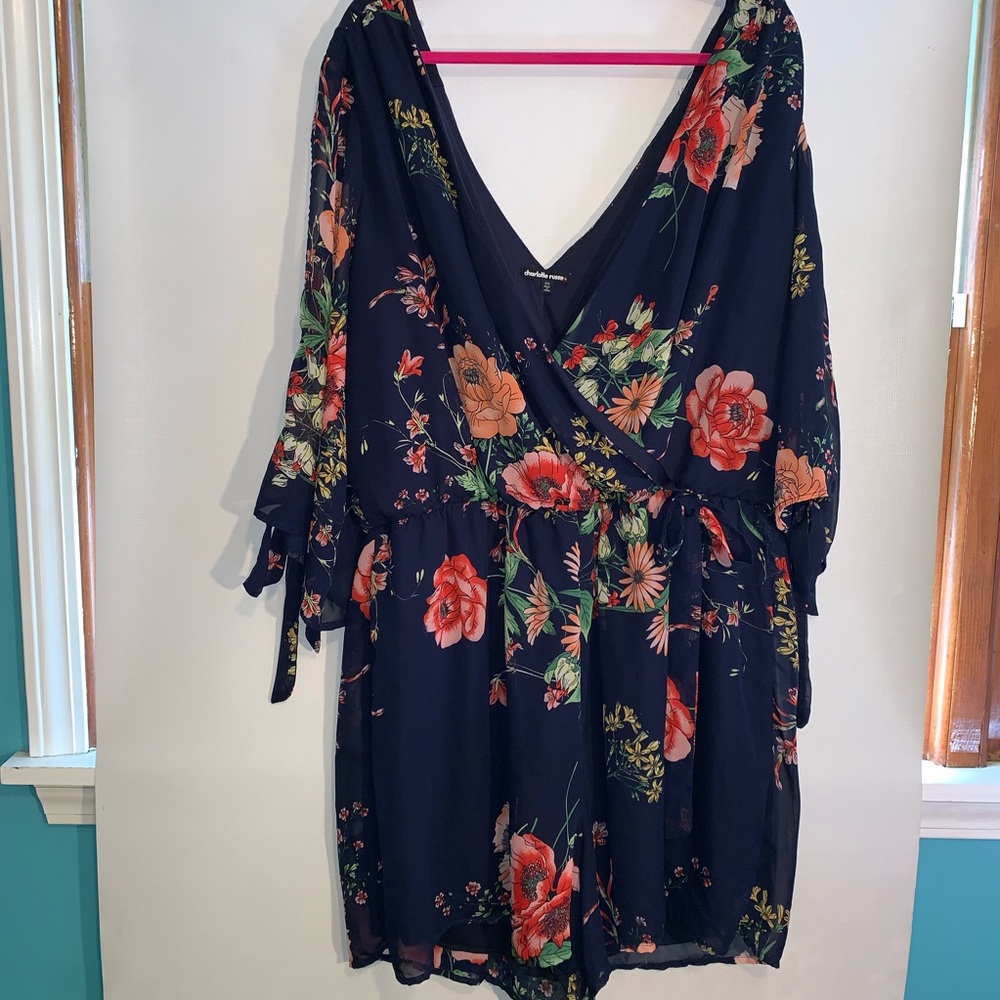 Blue floral romper